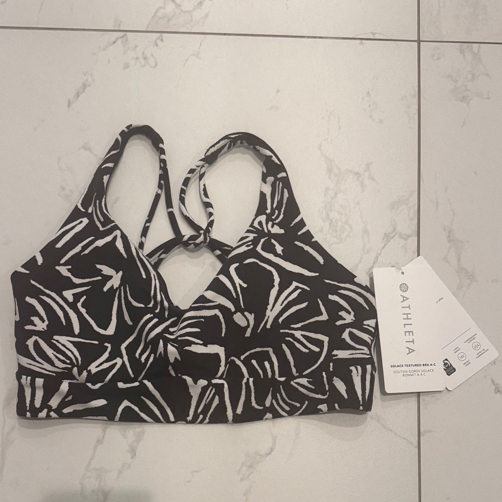 Athleta Monochrome Abstract Sports Bra